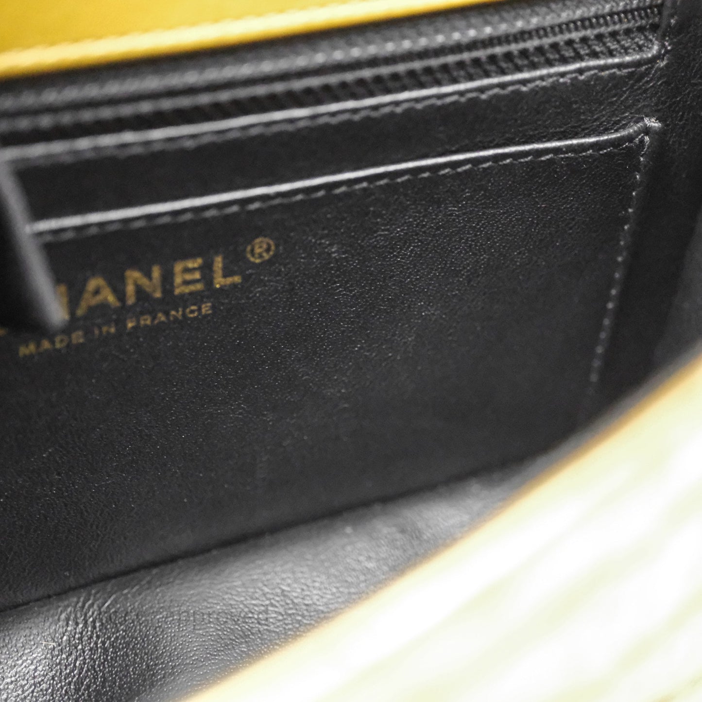 Chanel Mini Rectangular Gold Metallic Calfskin Crocodile Embossed