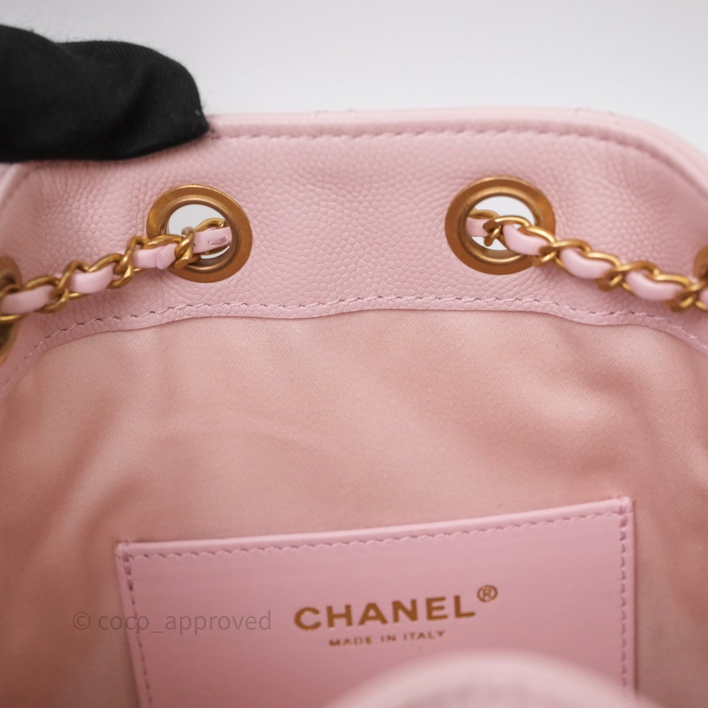 Chanel 25 Mini Pink Caviar Aged Gold Hardware