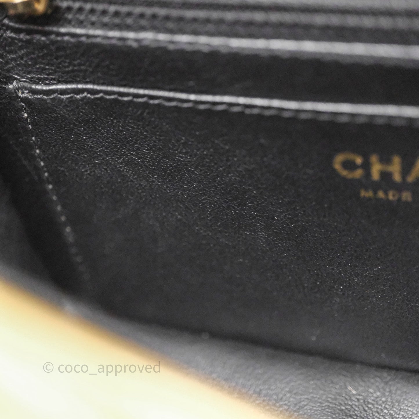 Chanel Mini Rectangular Gold Metallic Calfskin Crocodile Embossed