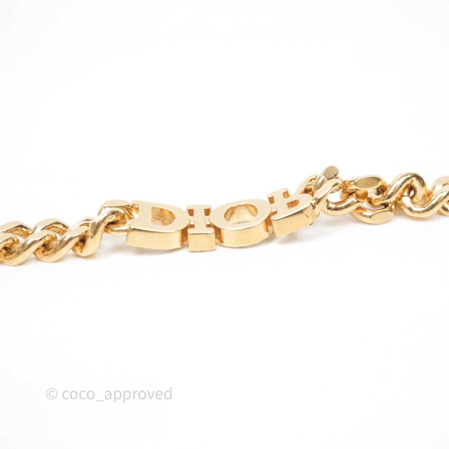 Christian Dior Crystal Bracelet Gold Tone
