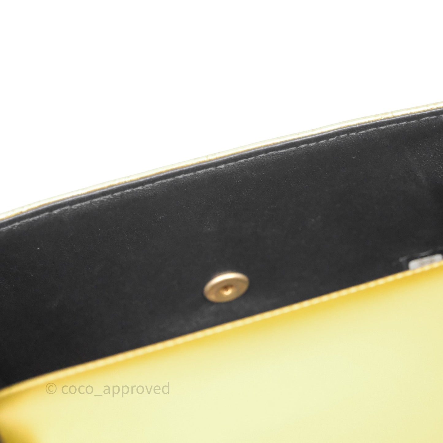 Chanel Mini Rectangular Gold Metallic Calfskin Crocodile Embossed