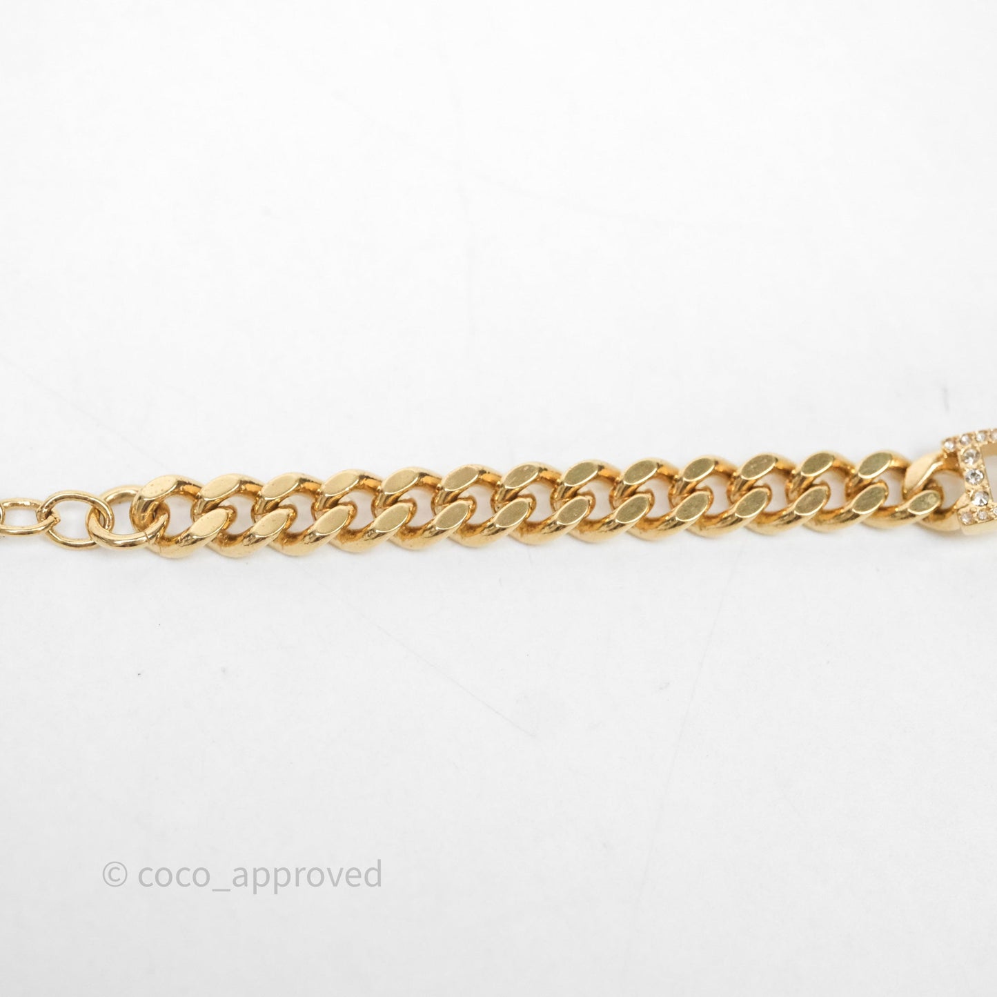Christian Dior Crystal Bracelet Gold Tone