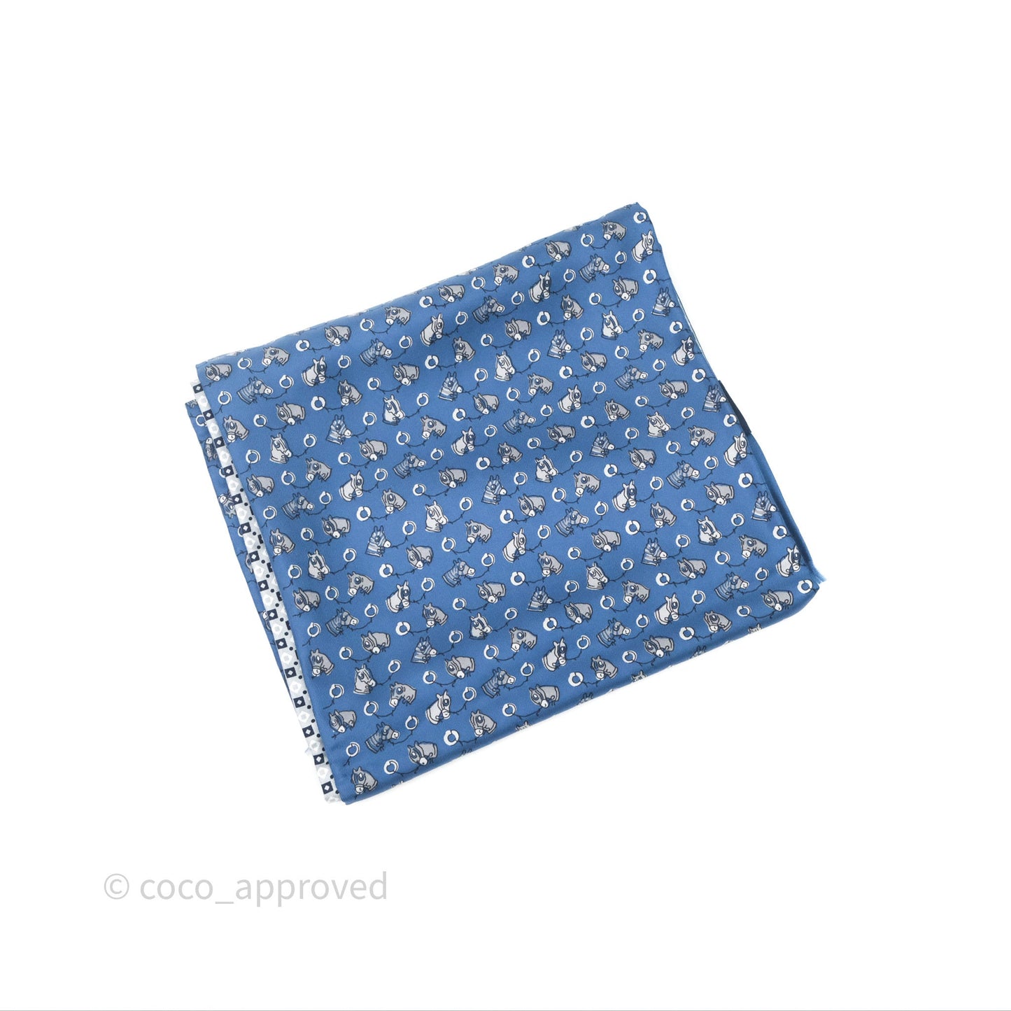 Hermes Scarf Bleu Silk