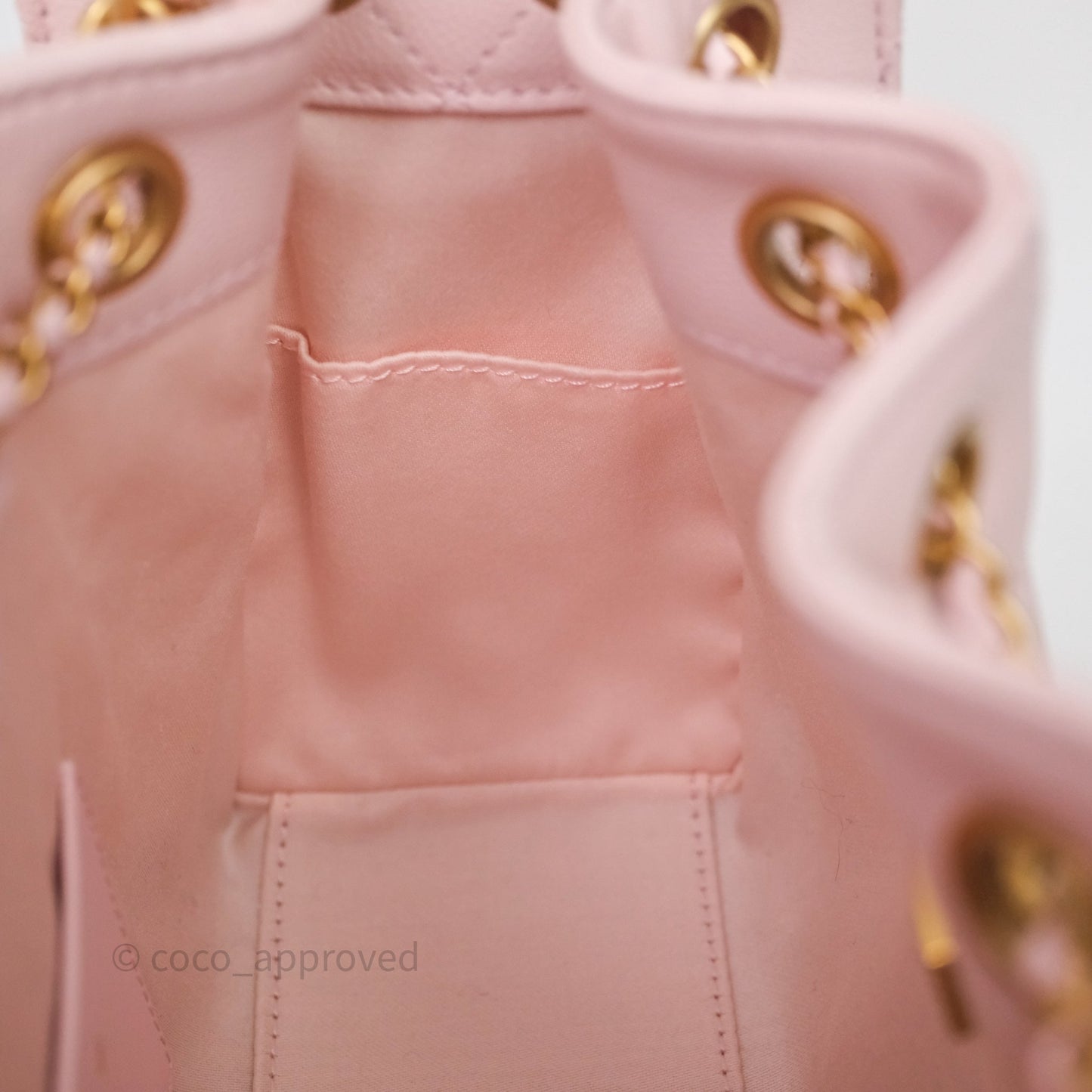 Chanel 25 Mini Pink Caviar Aged Gold Hardware