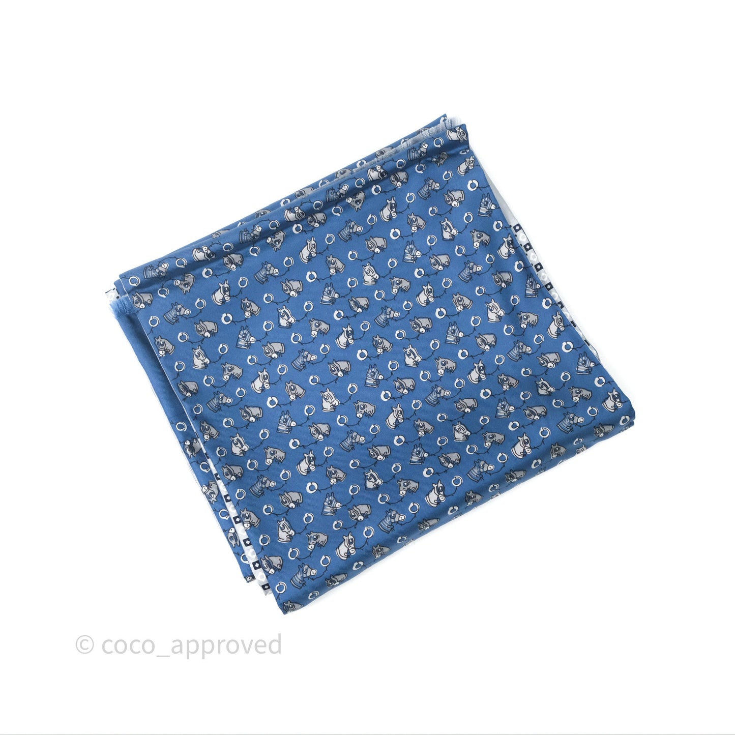 Hermes Scarf Bleu Silk
