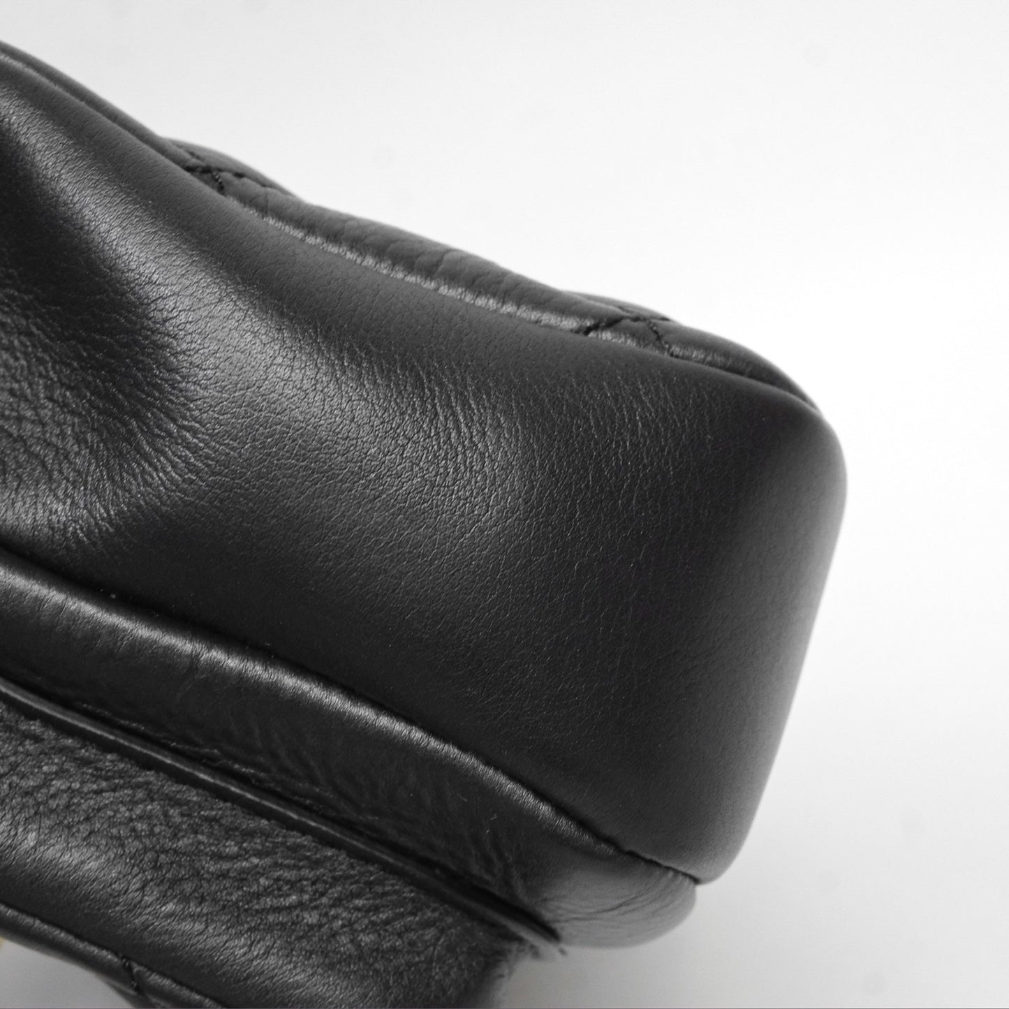 Chanel Mini Flap Top Handle Black Calfskin Aged Gold Hardware