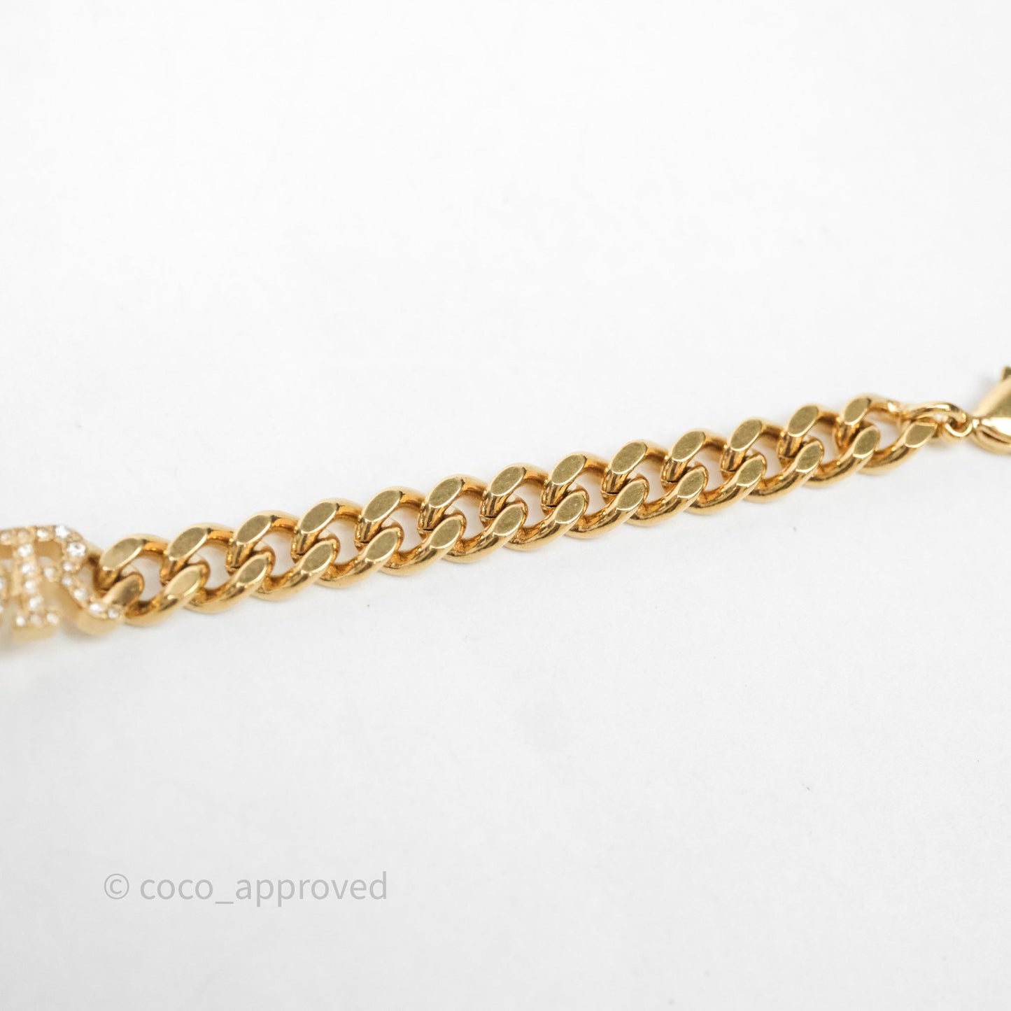 Christian Dior Crystal Bracelet Gold Tone