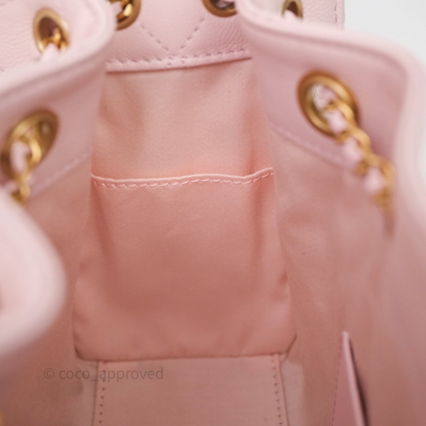 Chanel 25 Mini Pink Caviar Aged Gold Hardware