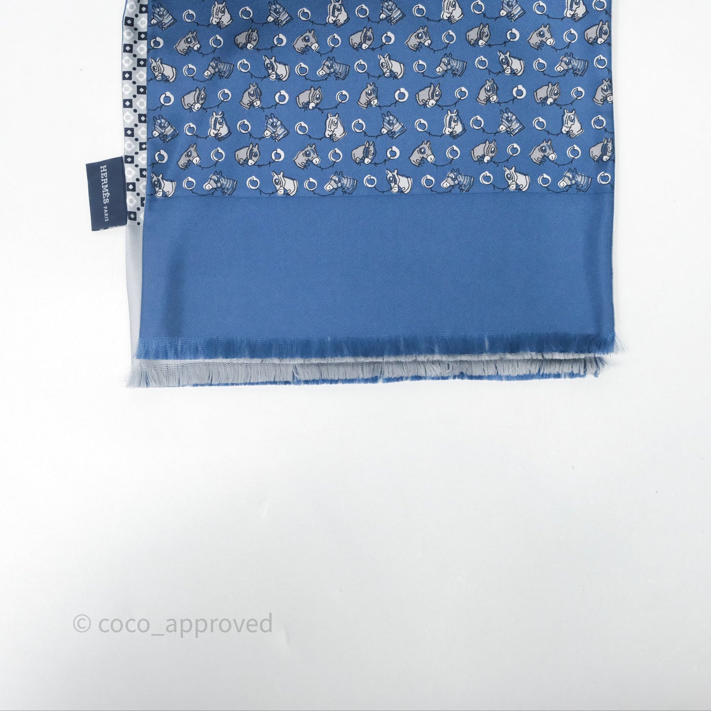 Hermes Scarf Bleu Silk