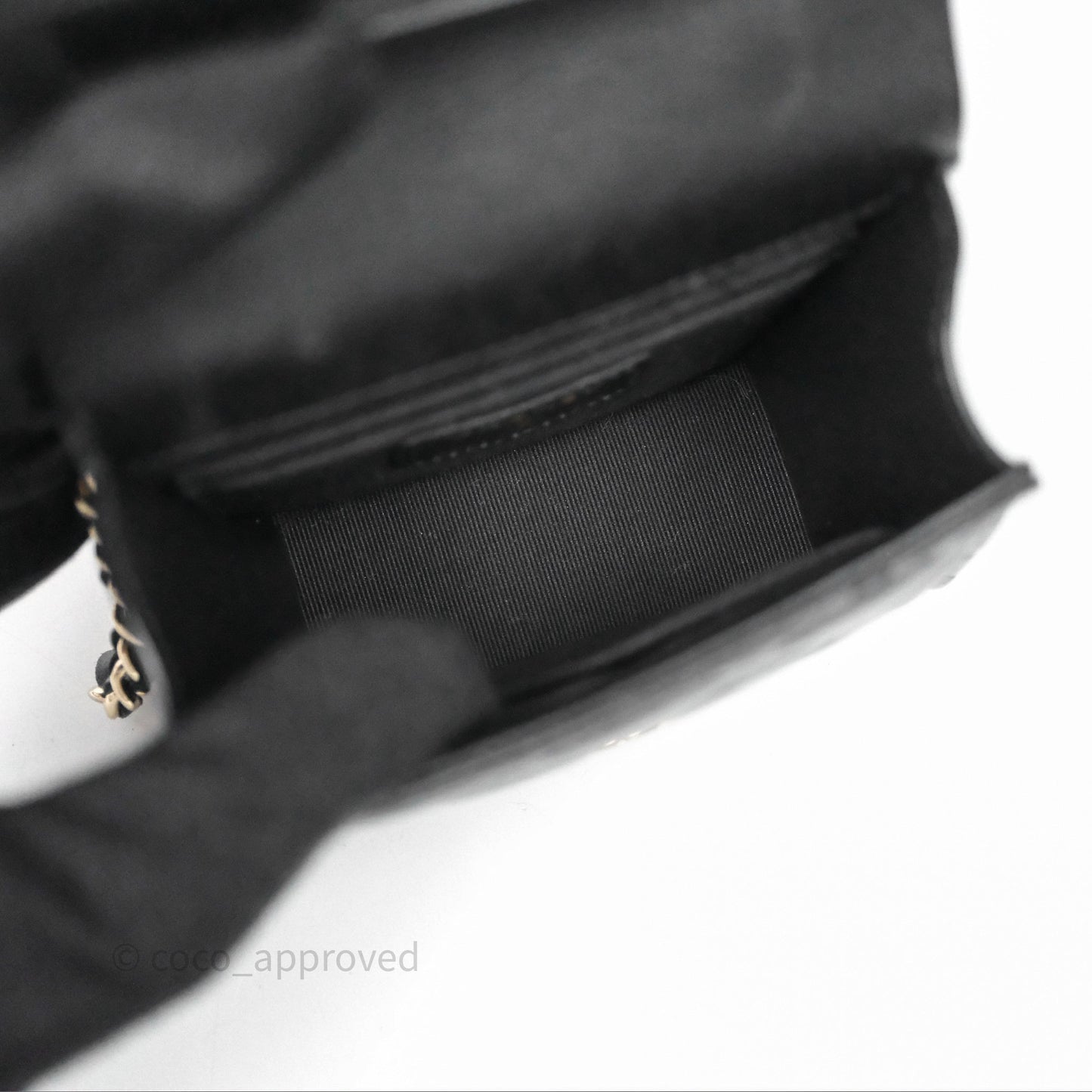 Chanel Mini Handle Clutch With Chain Black Lambskin Gold Hardware