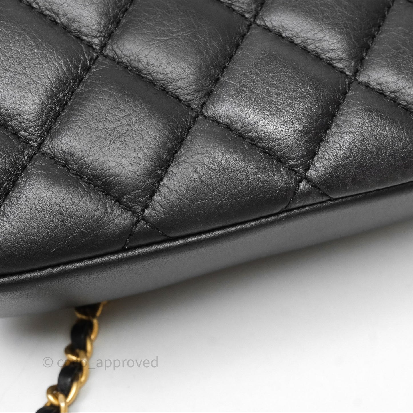 Chanel Mini Flap Top Handle Black Calfskin Aged Gold Hardware