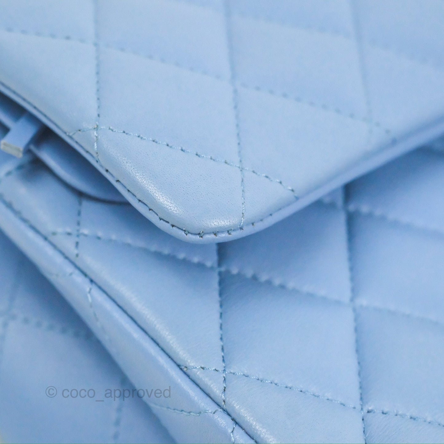 Chanel Small Classic Quilted Flap Light Sky Blue Lambskin Gold Hardware 21C