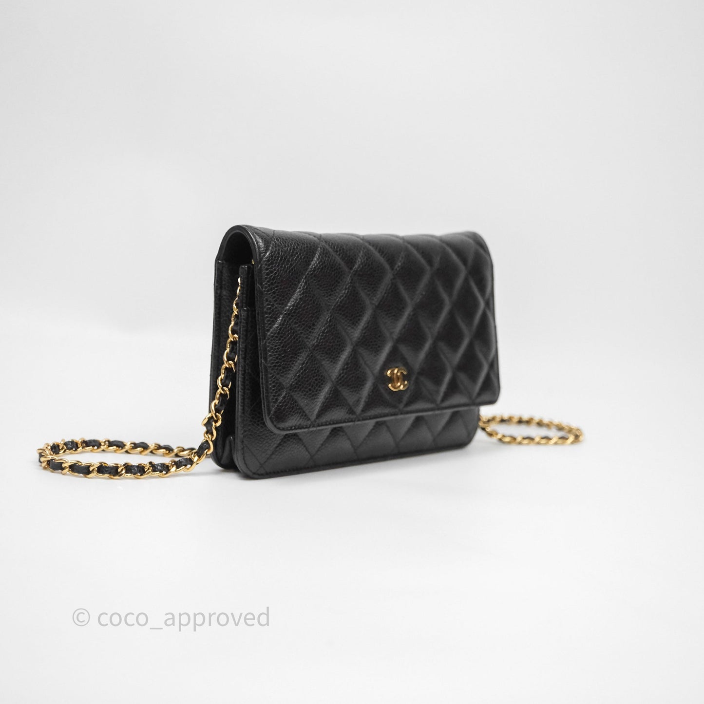 Chanel Quilted Wallet on Chain WOC Black Caviar Gold Hardware