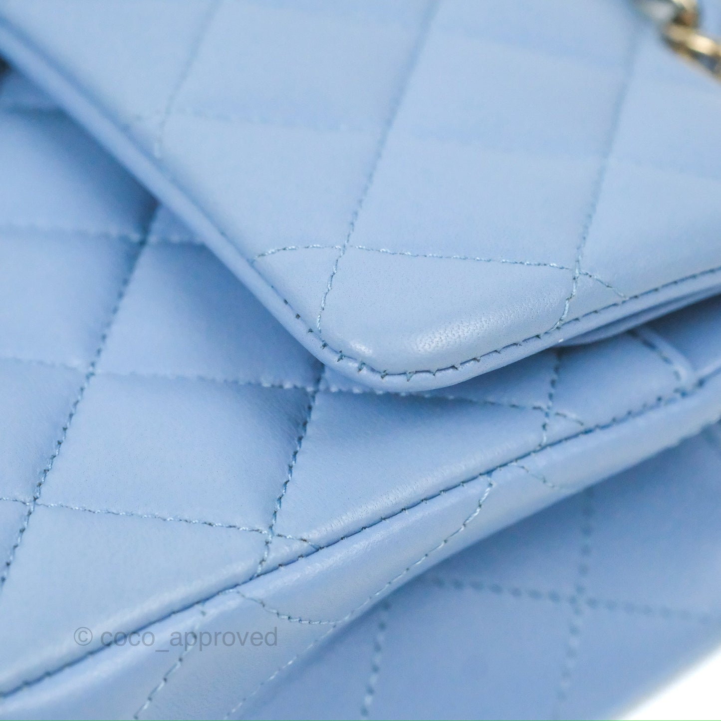 Chanel Small Classic Quilted Flap Light Sky Blue Lambskin Gold Hardware 21C