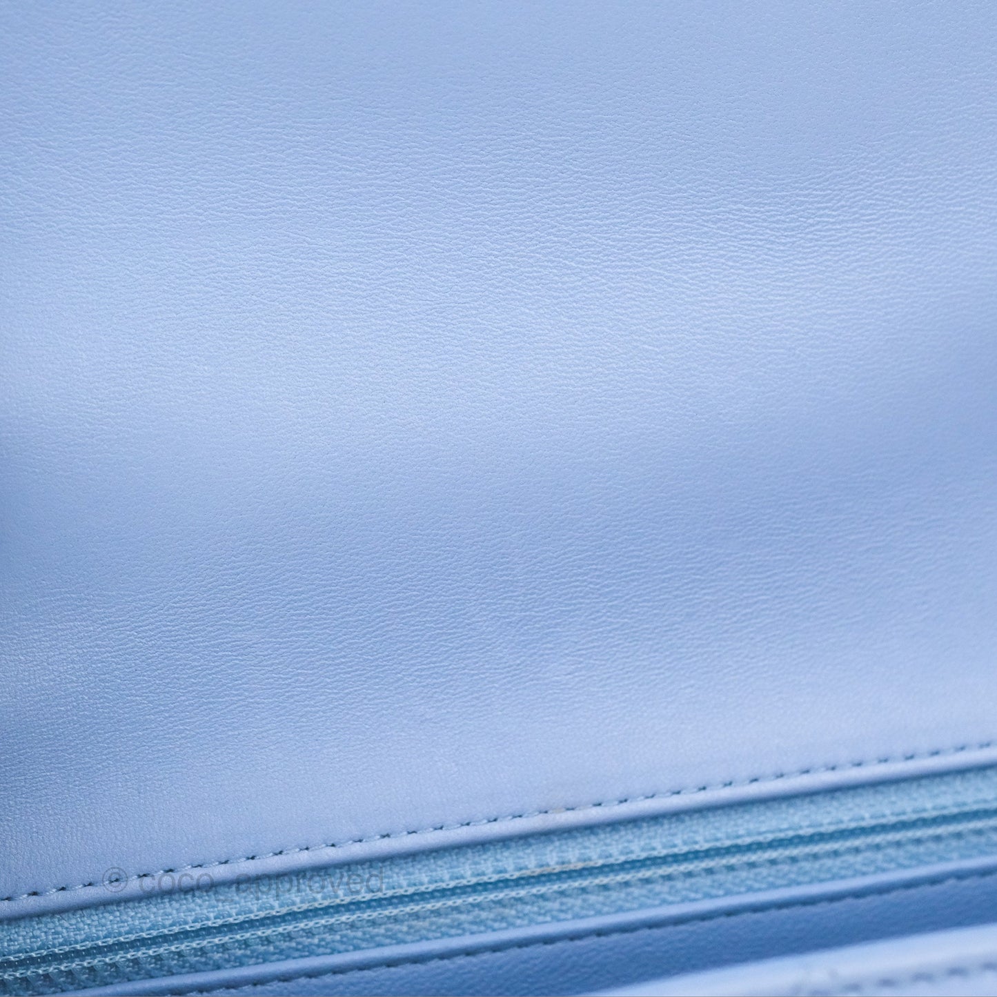Chanel Quilted Mini Rectangular Flap Sky Blue Lambskin Gold Hardware
