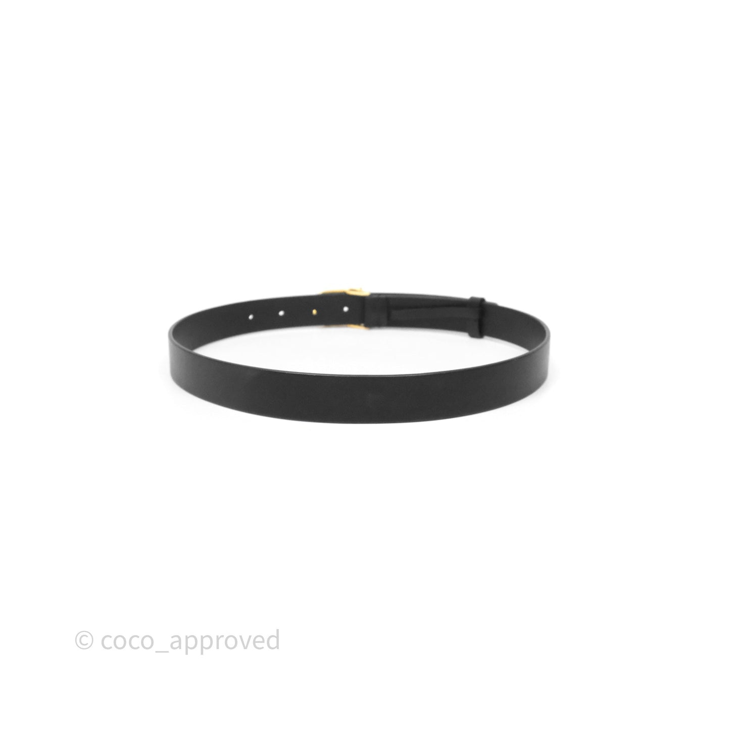 Christian Dior Pearl Belt Black Calfskin Gold Hardware Size 70