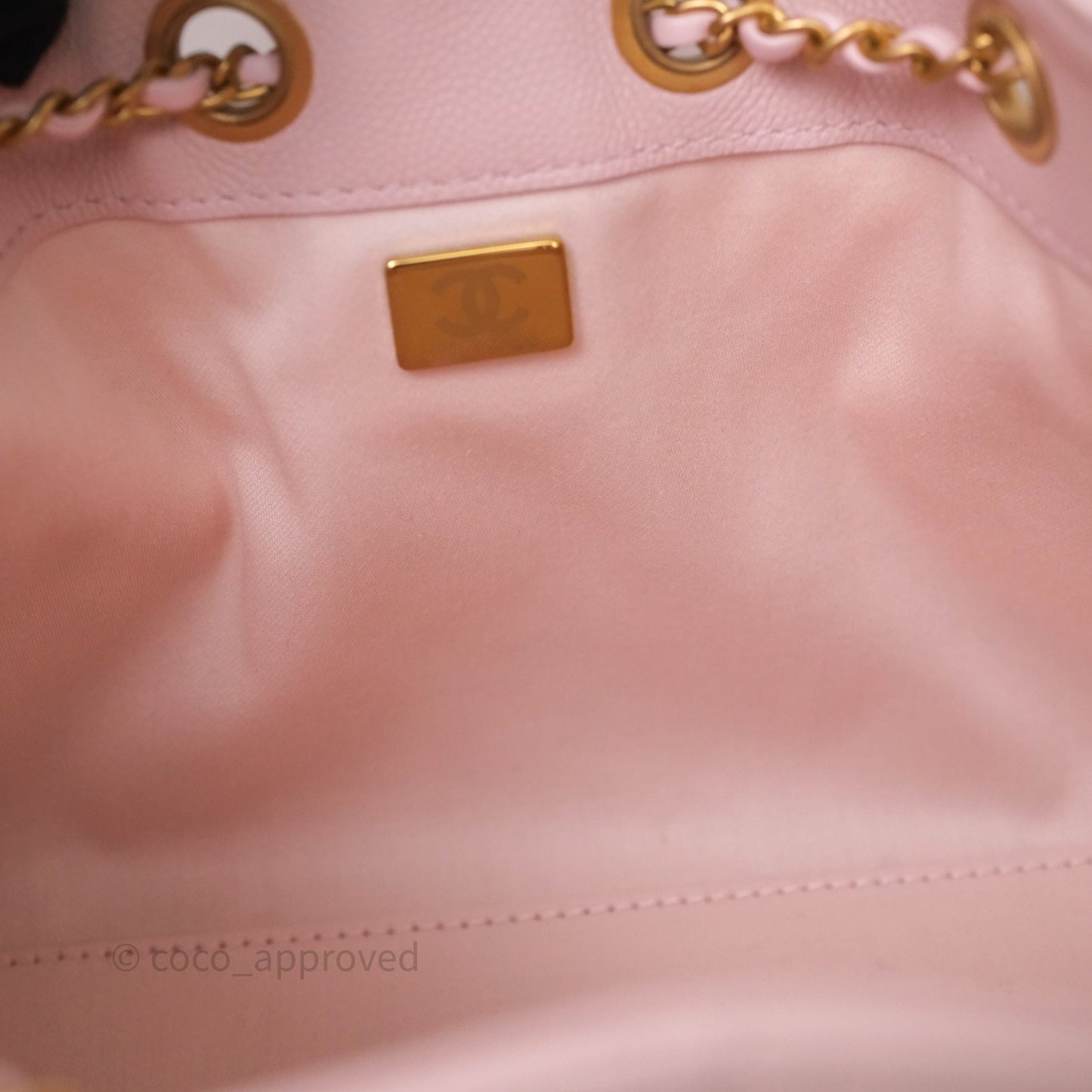 Chanel 25 Mini Pink Caviar Aged Gold Hardware