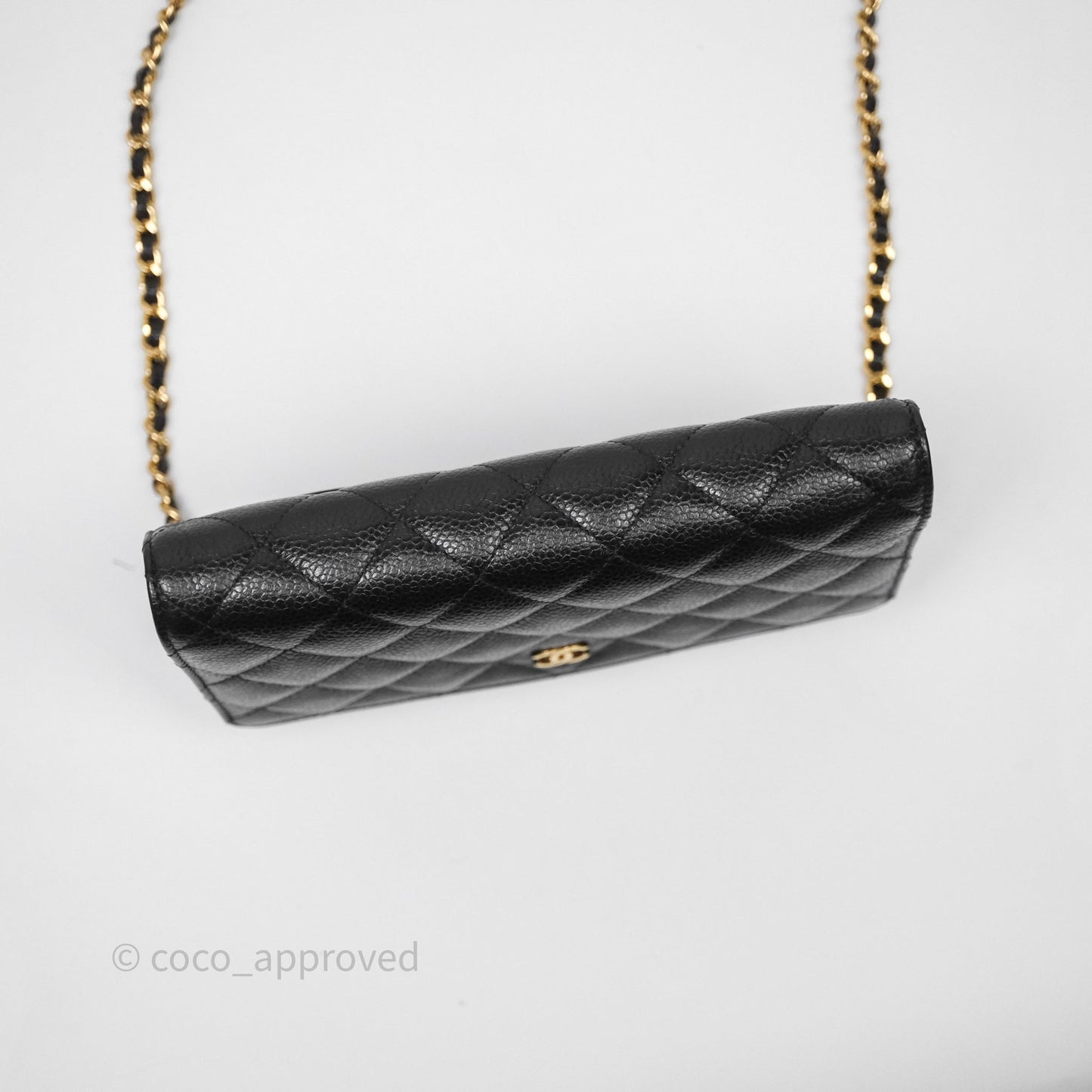 Chanel Quilted Wallet on Chain WOC Black Caviar Gold Hardware