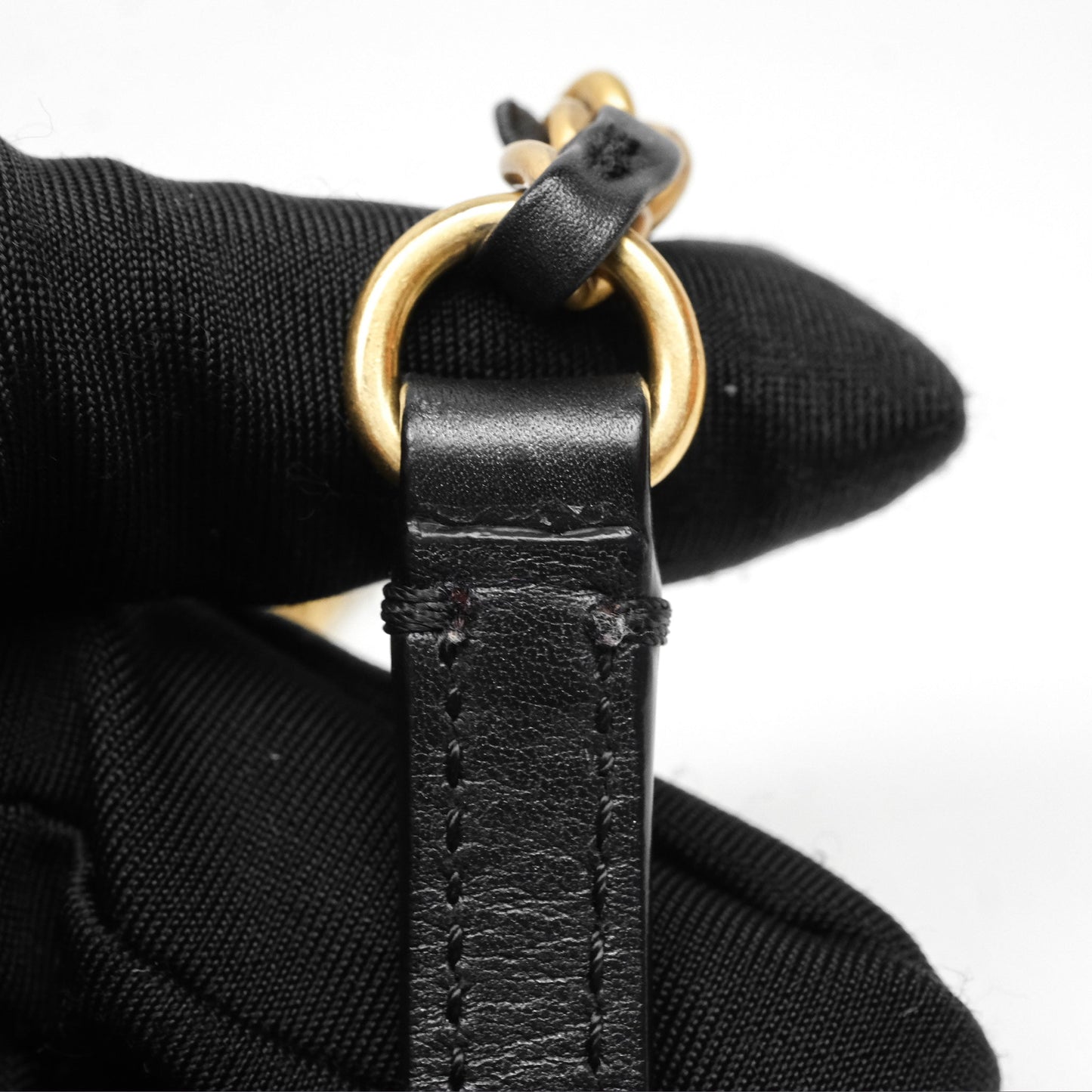 Chanel Mini Flap Top Handle Black Calfskin Aged Gold Hardware