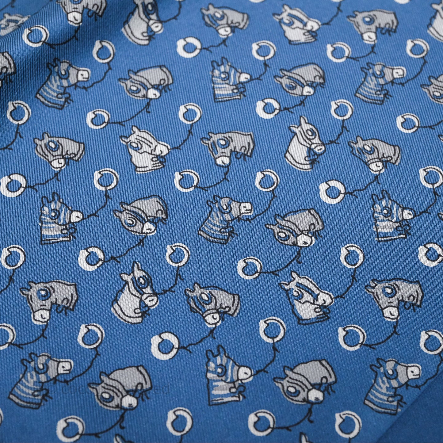 Hermes Scarf Bleu Silk