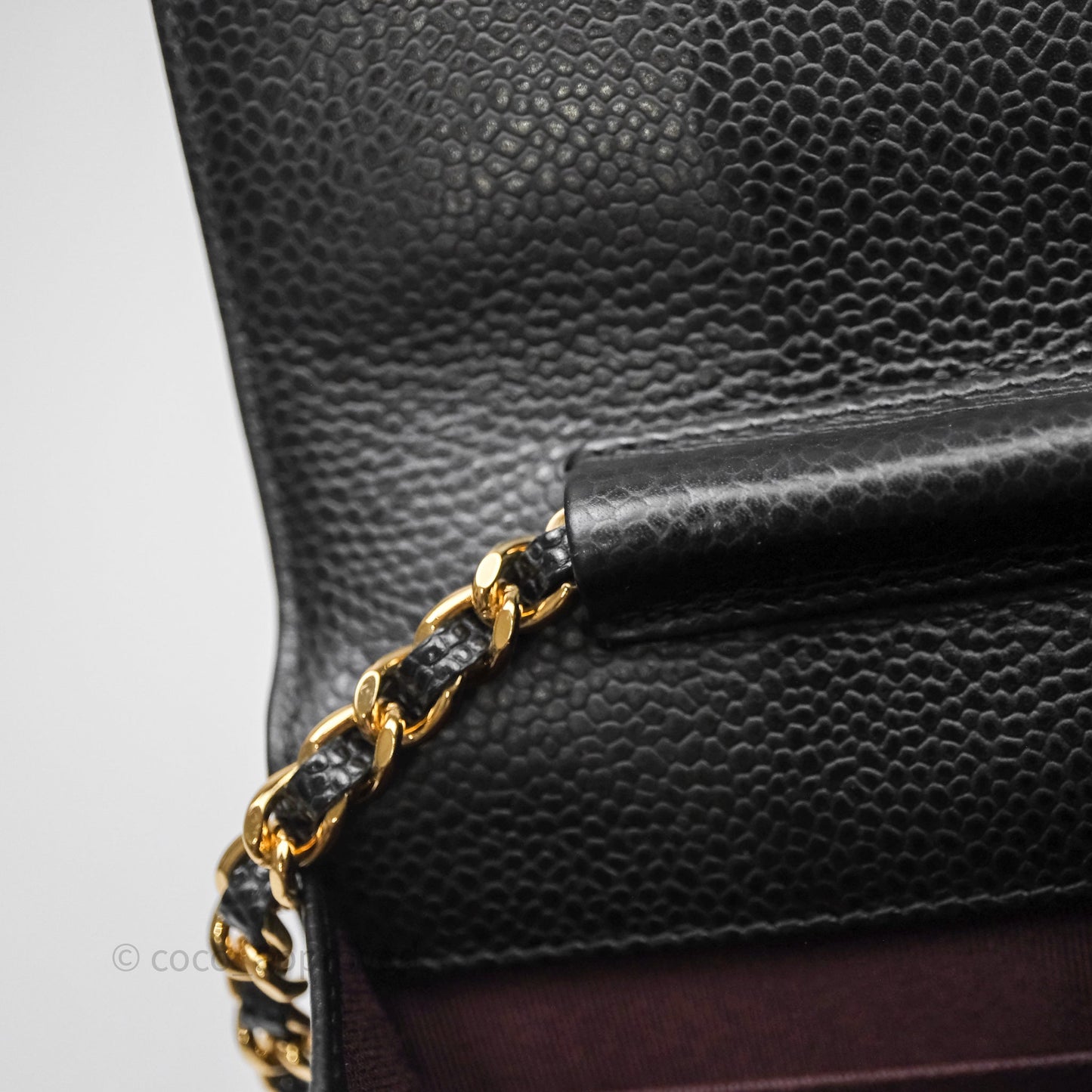 Chanel Quilted Wallet on Chain WOC Black Caviar Gold Hardware