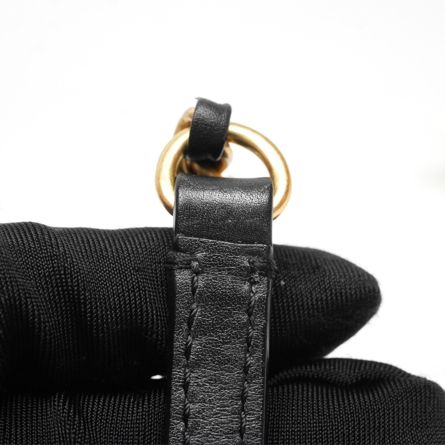 Chanel Mini Flap Top Handle Black Calfskin Aged Gold Hardware