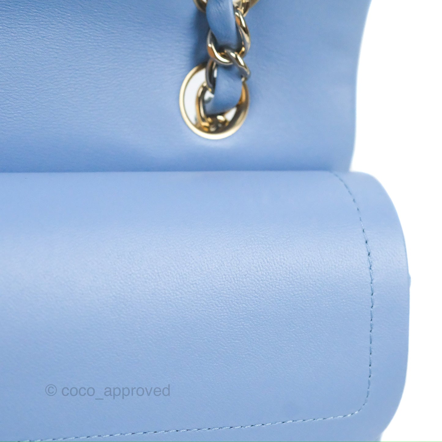 Chanel Small Classic Quilted Flap Light Sky Blue Lambskin Gold Hardware 21C