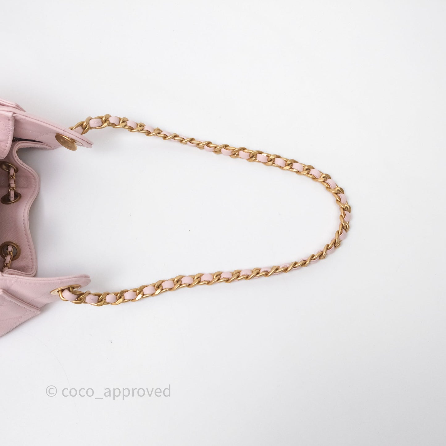 Chanel 25 Mini Pink Caviar Aged Gold Hardware