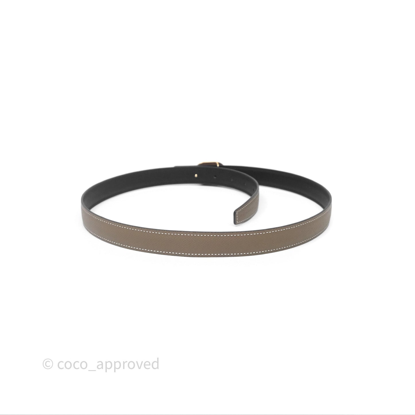 Hermes Cuir Seul De Ceinture Belt Etoupe Size 85