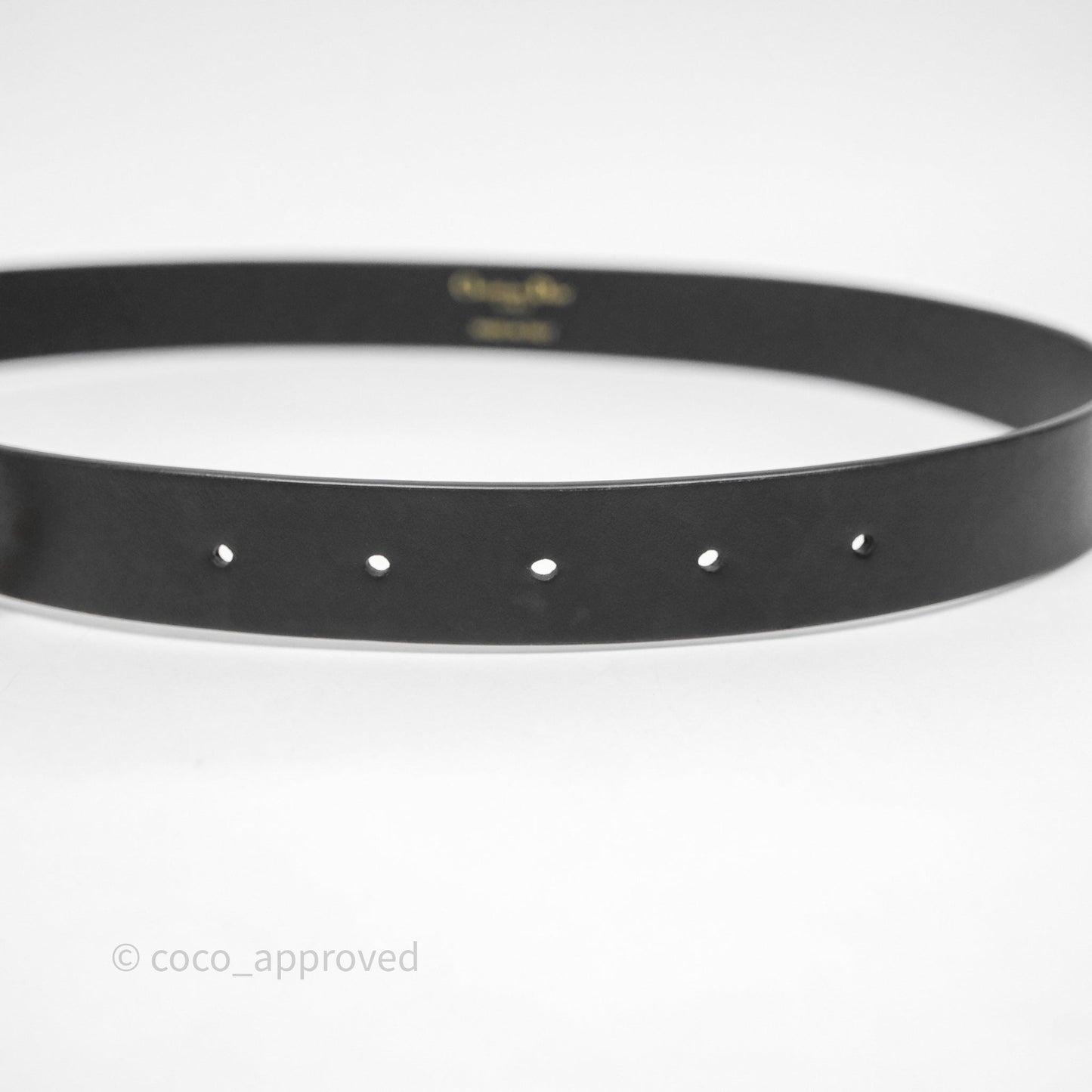 Christian Dior Pearl Belt Black Calfskin Gold Hardware Size 70