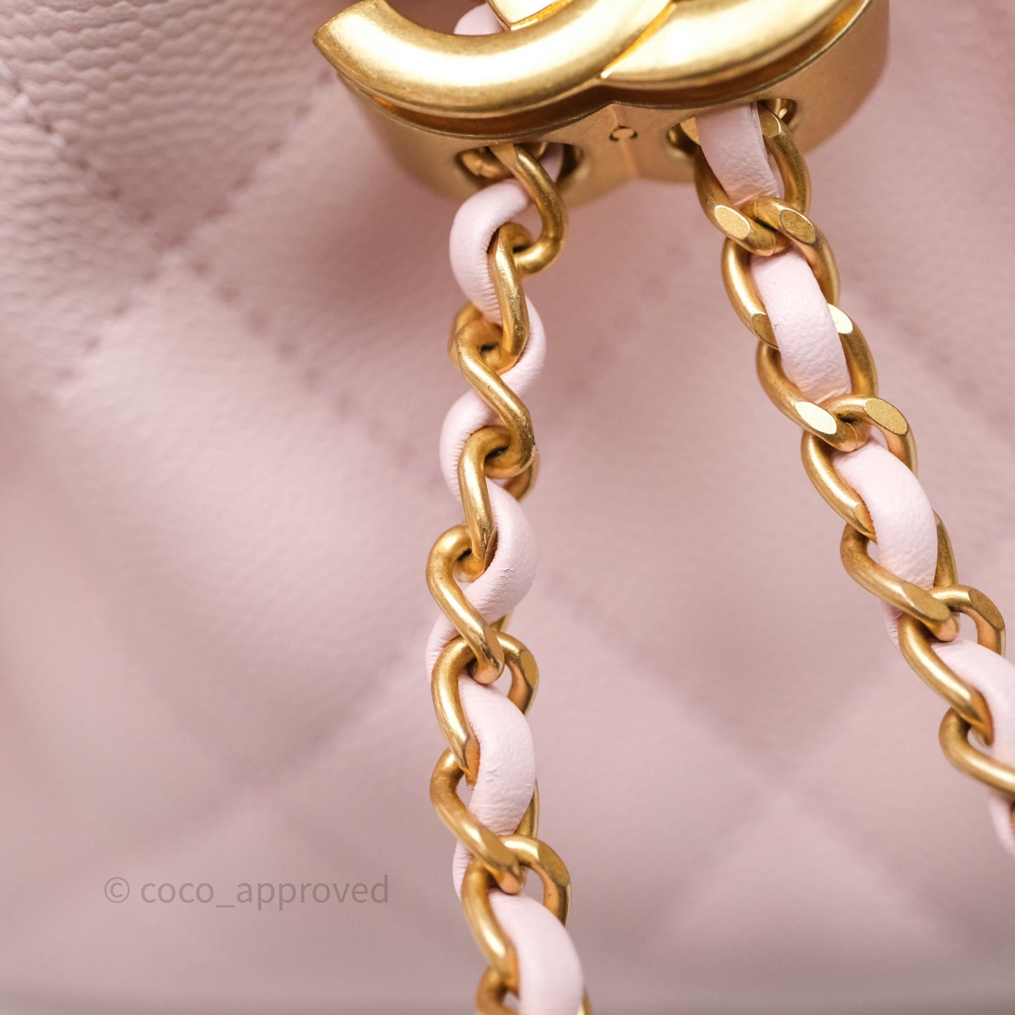 Chanel 25 Mini Pink Caviar Aged Gold Hardware