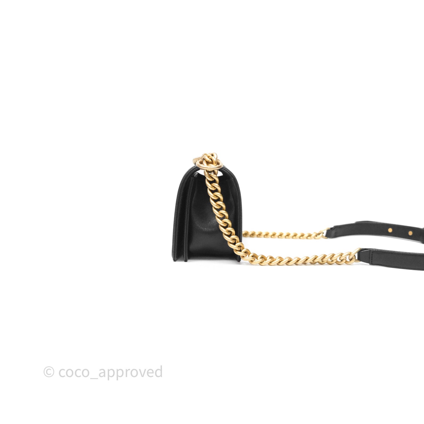 Chanel Small Quilted Boy Black Caviar Gold Hardware