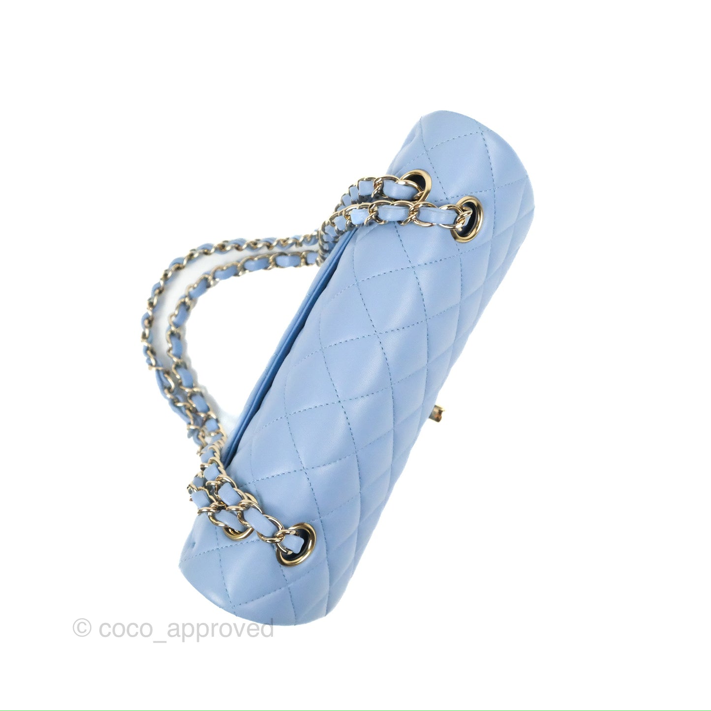 Chanel Small Classic Quilted Flap Light Sky Blue Lambskin Gold Hardware 21C