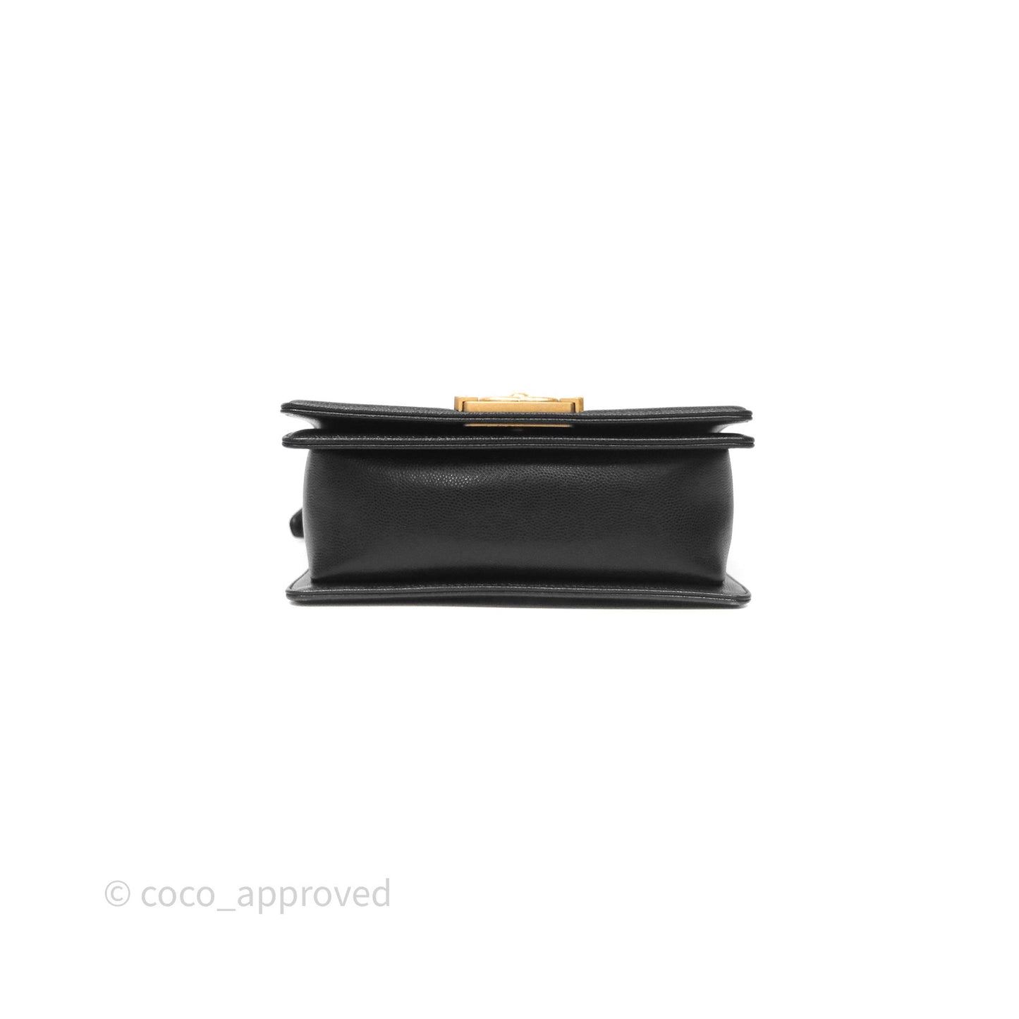 Chanel Small Quilted Boy Black Caviar Gold Hardware