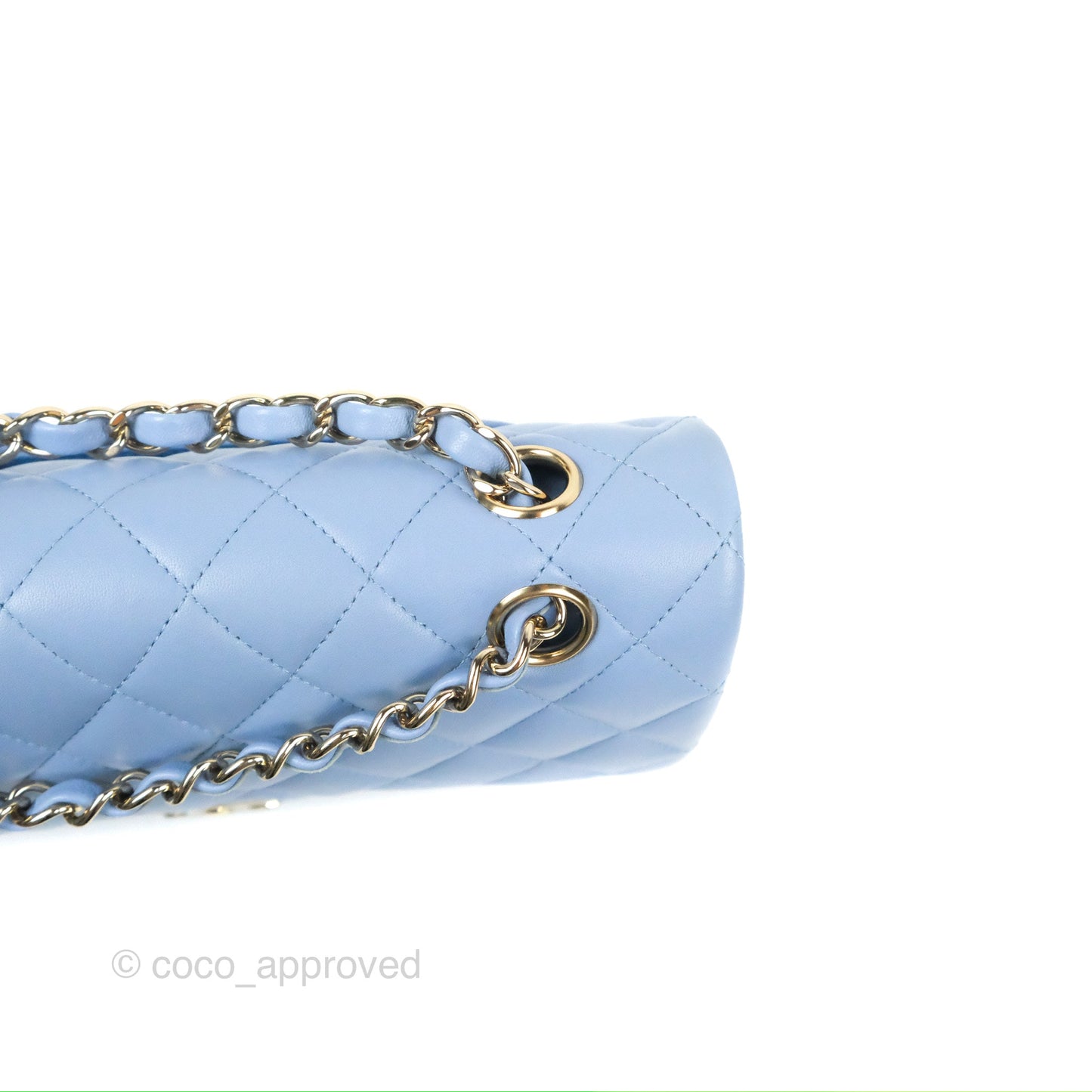 Chanel Small Classic Quilted Flap Light Sky Blue Lambskin Gold Hardware 21C