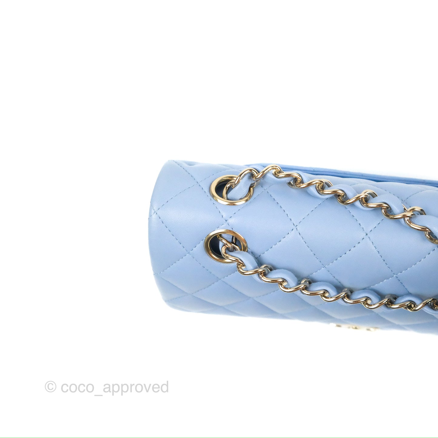 Chanel Small Classic Quilted Flap Light Sky Blue Lambskin Gold Hardware 21C