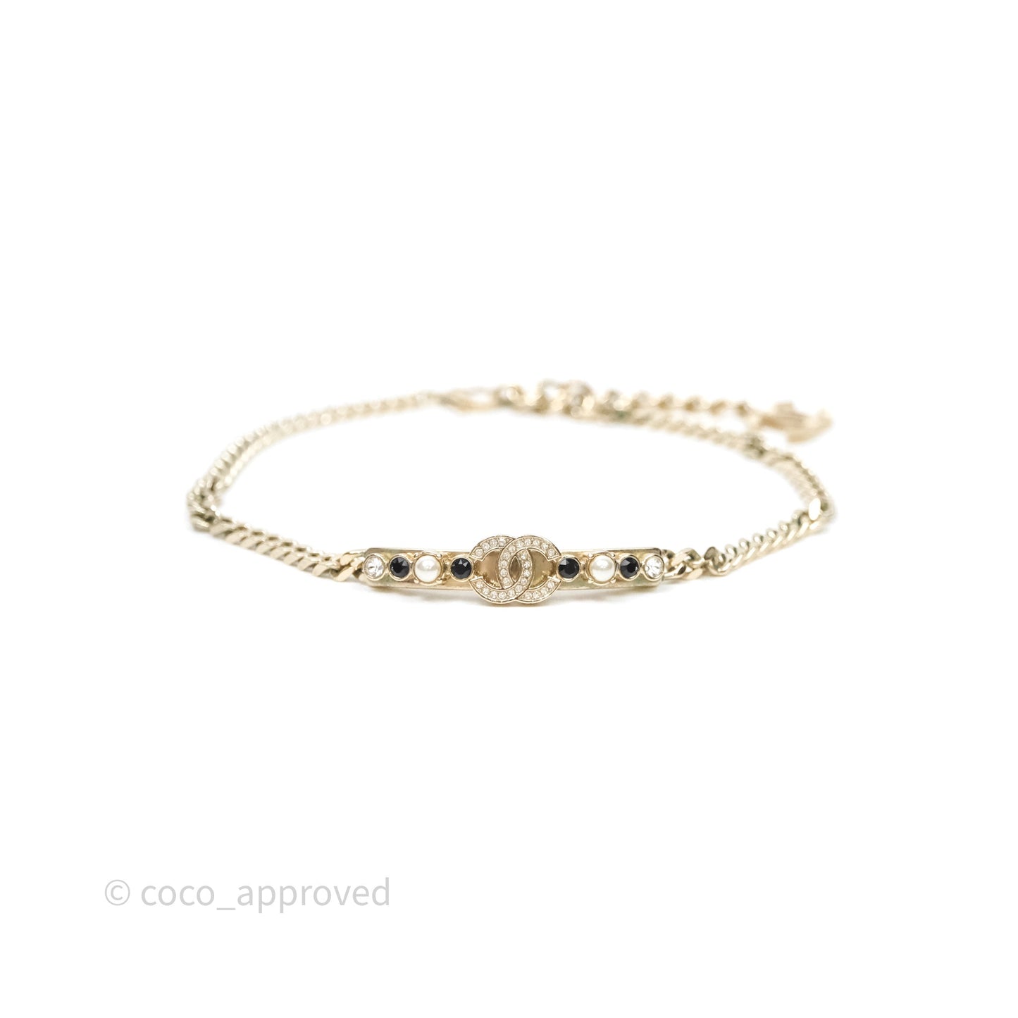 Chanel Crystal Round CC With Pearl Choker 23K