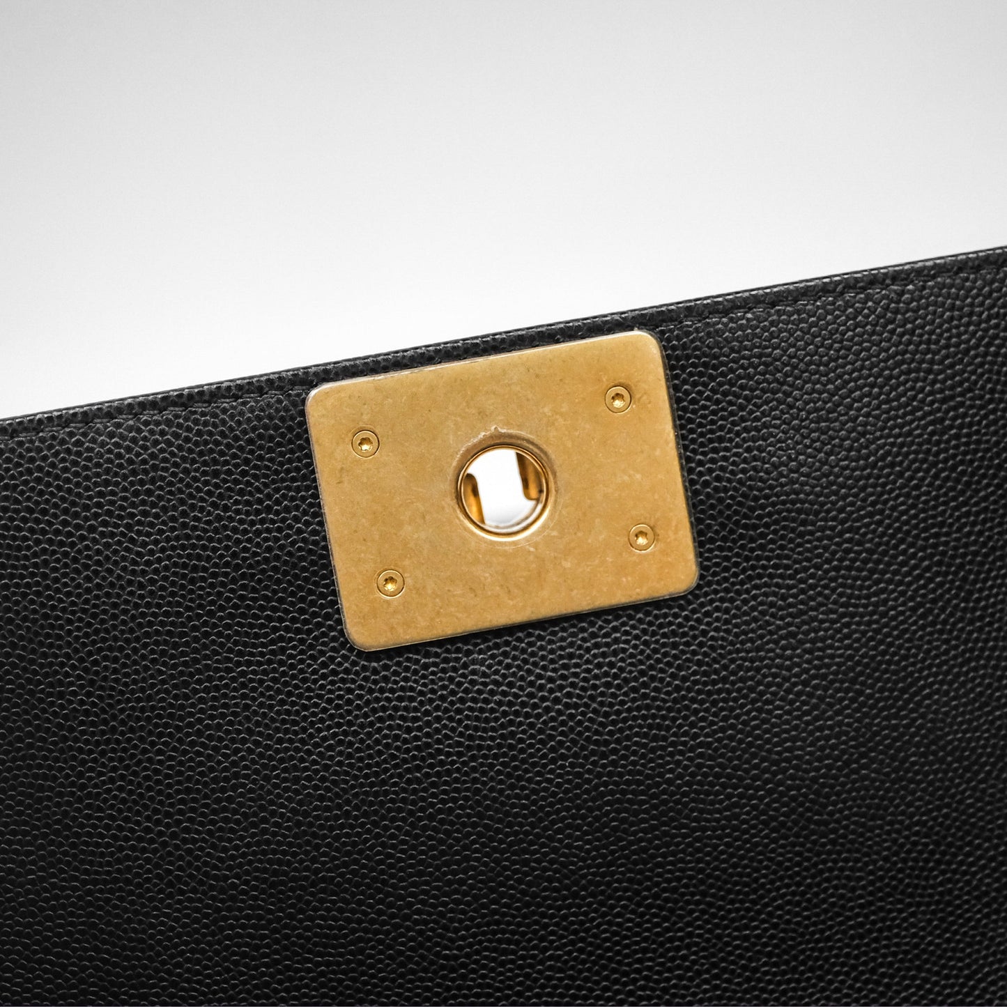 Chanel Small Quilted Boy Black Caviar Gold Hardware