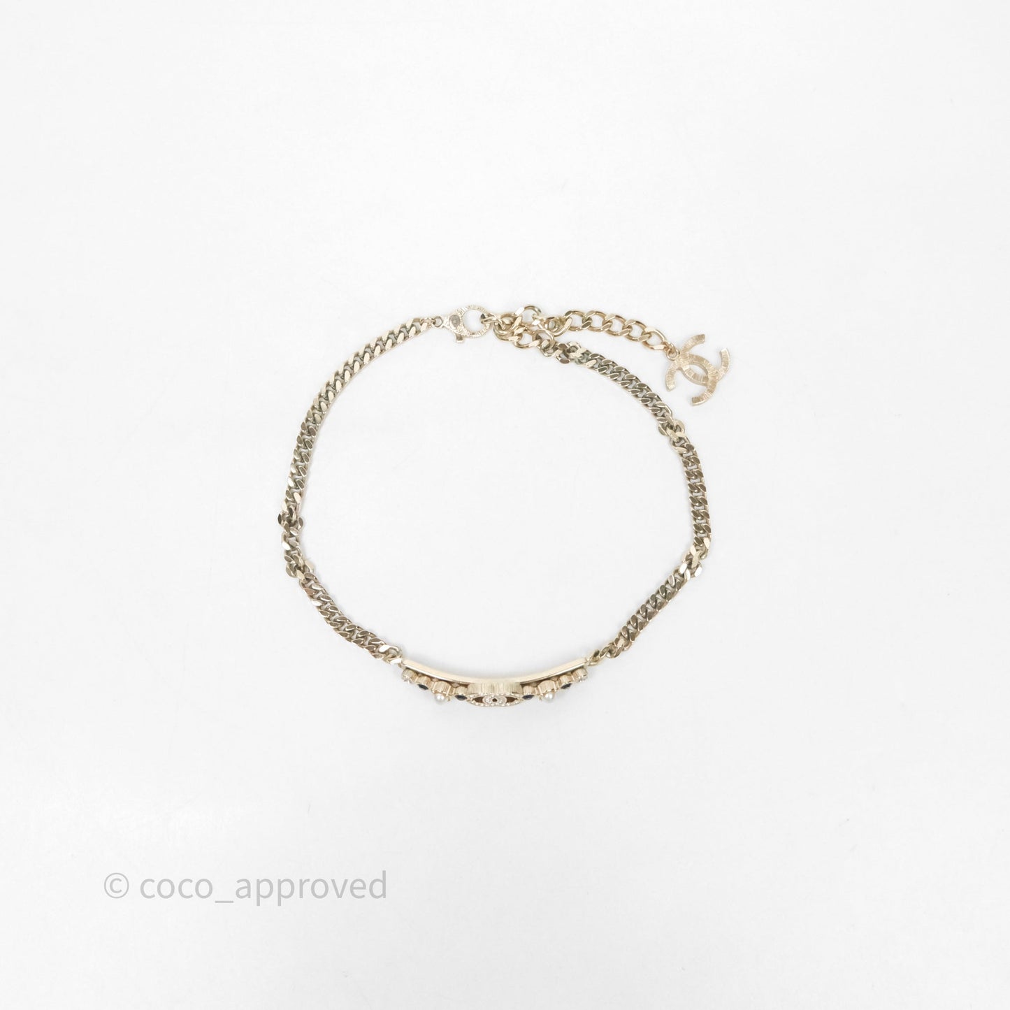 Chanel Crystal Round CC With Pearl Choker 23K