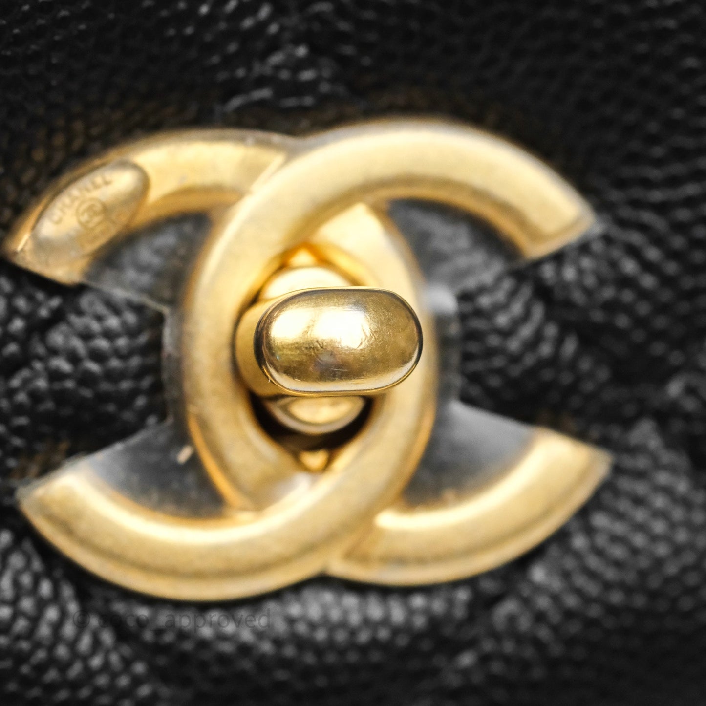 Chanel Quilted Accordion Flap Bag with Handle Black Caviar Aged Gold Hardware 23B