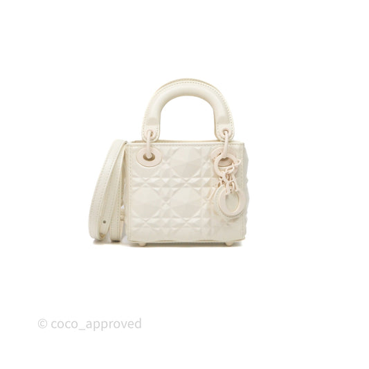 Dior Micro Lady Dior Latte Cannage Calfskin with Diamond Motif