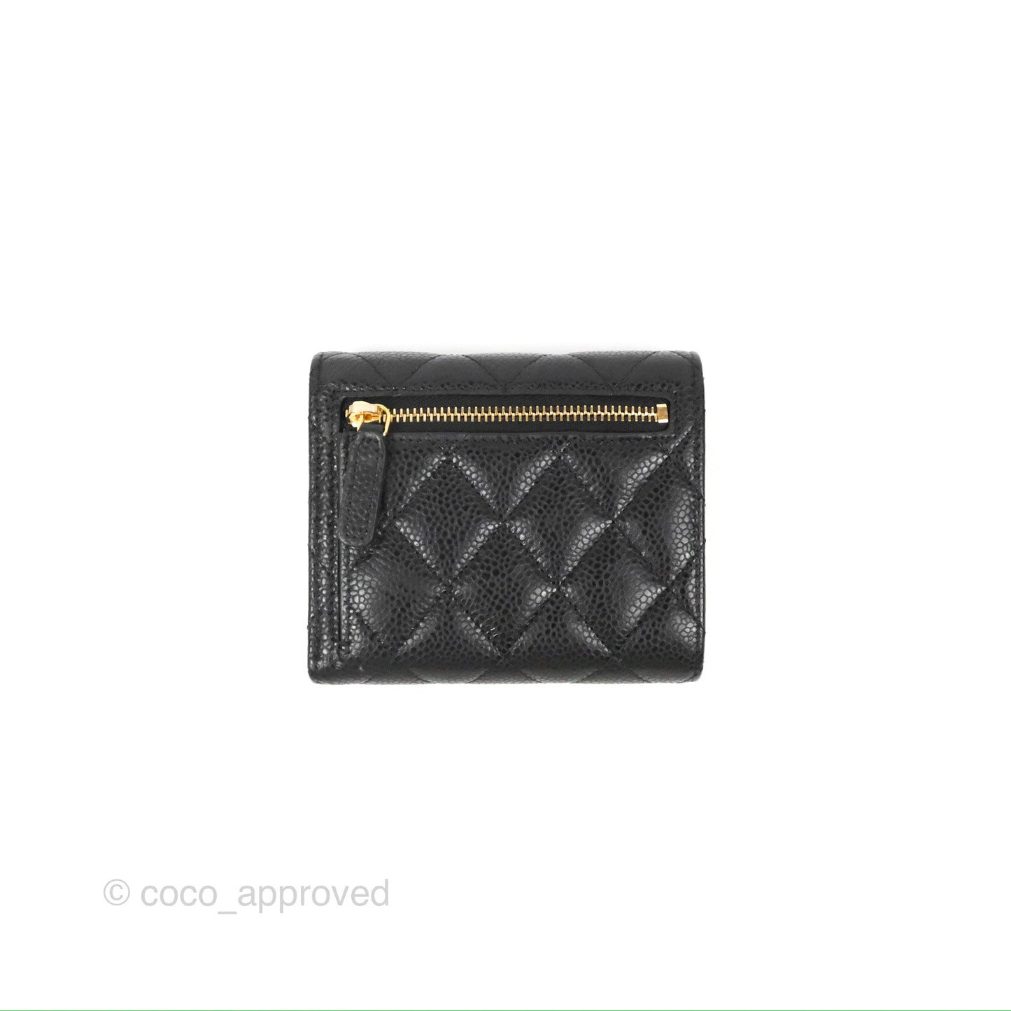 Chanel Classic Short Flap Wallet Black Caviar Gold Hardware