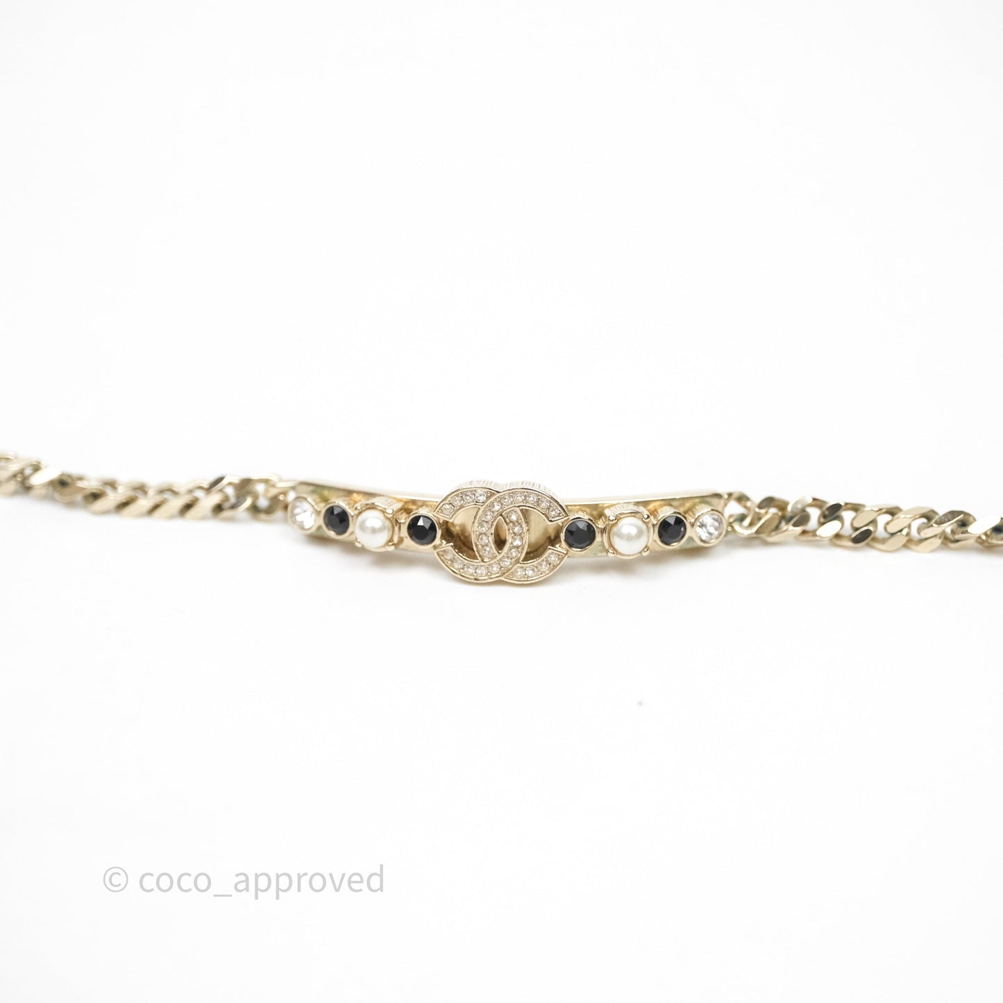Chanel Crystal Round CC With Pearl Choker 23K