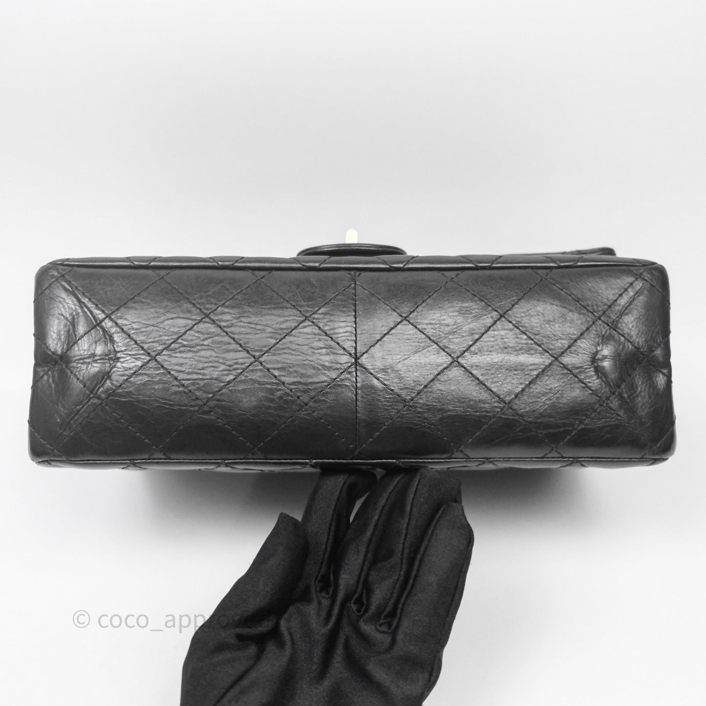 Chanel Quilted 2.55 Reissue 226 Flap Bag Black Aged Calfskin Gold Hardware