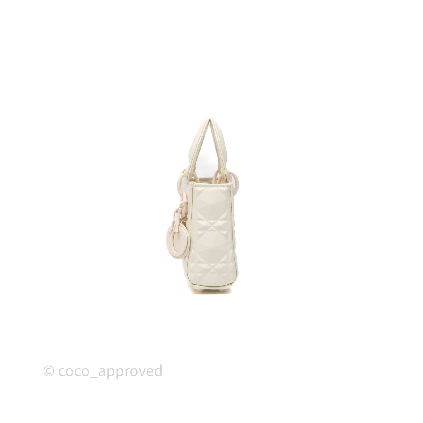 Dior Micro Lady Dior Latte Cannage Calfskin with Diamond Motif