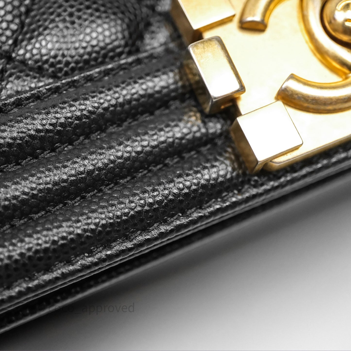 Chanel Small Quilted Boy Black Caviar Gold Hardware