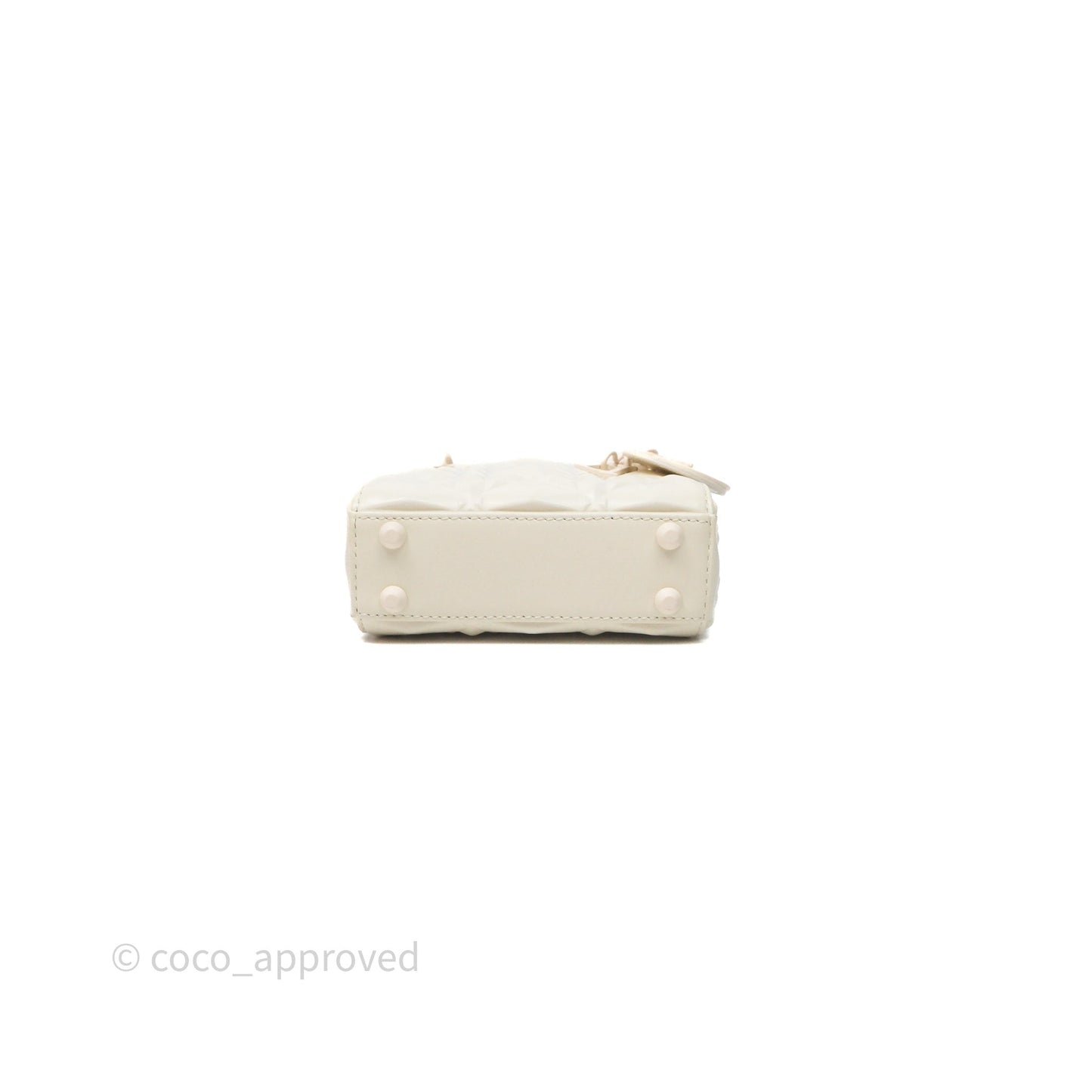 Dior Micro Lady Dior Latte Cannage Calfskin with Diamond Motif