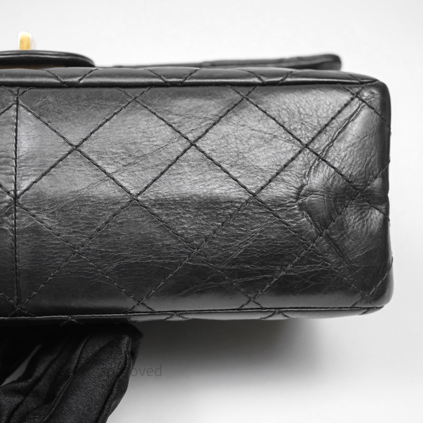 Chanel Quilted 2.55 Reissue 226 Flap Bag Black Aged Calfskin Gold Hardware