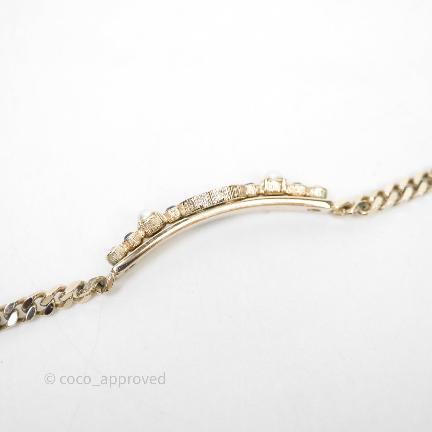 Chanel Crystal Round CC With Pearl Choker 23K