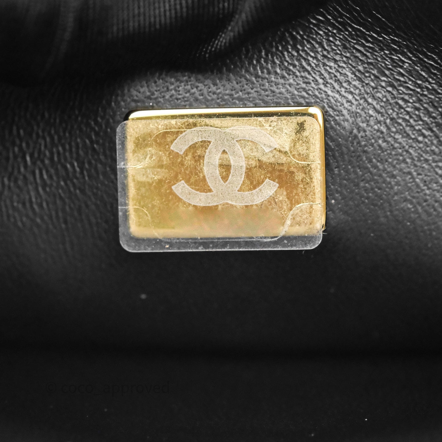 Chanel Quilted Accordion Flap Bag with Handle Black Caviar Aged Gold Hardware 23B